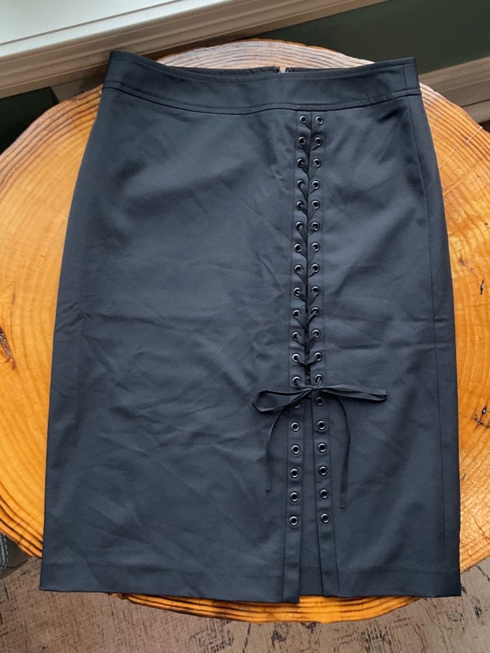 EXPRESS Black Corset Lace Up Pencil Skirt Size 2
